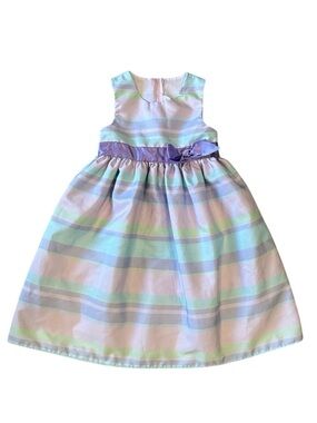 Sophie Rose sleeveless pastel colored stripe girls dress size 6